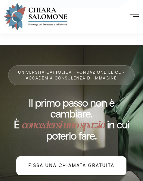 La sezione per fissare una chiamata gratuita sul sito di Chiara Salomone