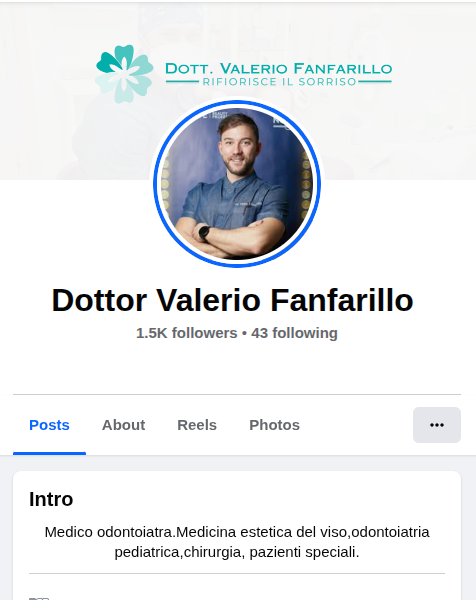 La pagina Facebook del Dottor Valerio Fanfarillo